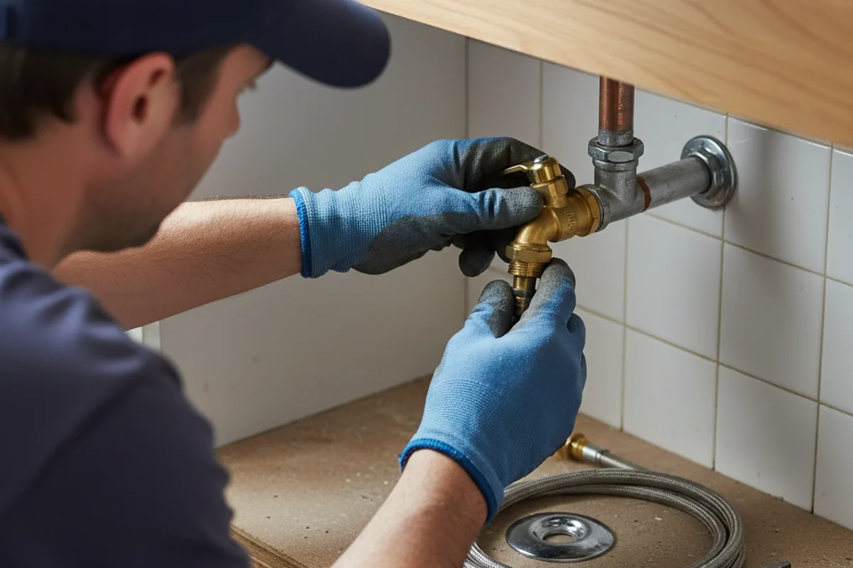 Shutoff valve and fitting work during Burst Pipe Repair in Inola